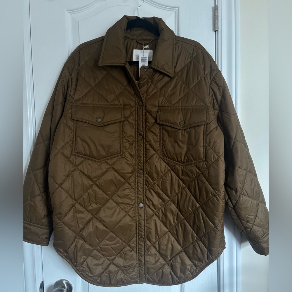 Aritzia Brown Puffer Jacket with Quilted Design